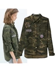 Single Detail Page Misc: Jacket Women Military Camouflage Blouse Coat Casual Fashion Jaqueta Feminina Chaquetas Mujer Size:L - Lucky Shop