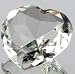 Murano Design Hand Blown Glass Art - 3 Inches Crystal Heart Shape Diamond Paperweight
