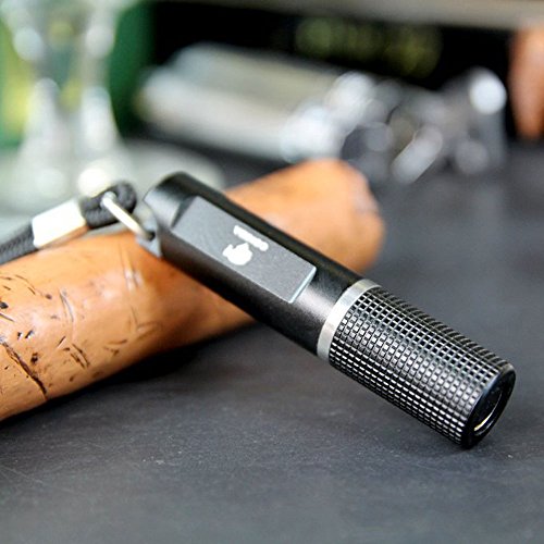 Cigar Punch Cutter Rubber Coated, With Key Chain (Black) Home Garden