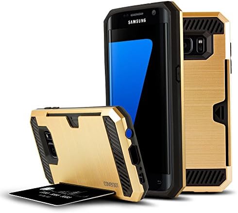 Galaxy S7 Case, CoverBot Galaxy S7 PocketBook Dual Protective Credit Card Case [Card Slot][Drop Protection] for Samsung Galaxy S7 - GOLD
