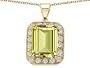 3.63 cttw Genuine Emerald Cut Lemon Quartz Pendant in 14k Yellow Gold Plated Silver