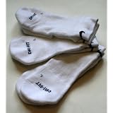 Nike Women's Dri-Fit Cotton Cushioned Low Cut Socks 3 Pair - Shoe Size: 6-10 White-Black Side Swoosh