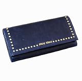 MIUMIU(ミュウミュウ) miumiu ミュウミュウ 財布 長財布 5M1109 2AK7 F0016 VITELLO SHINE C 子牛革 (コーンフラワーブルー) 長財布(小銭入れ付) W19cm×H10cm×D2.5.cm コーンフラワーブルー(miumiu00181)