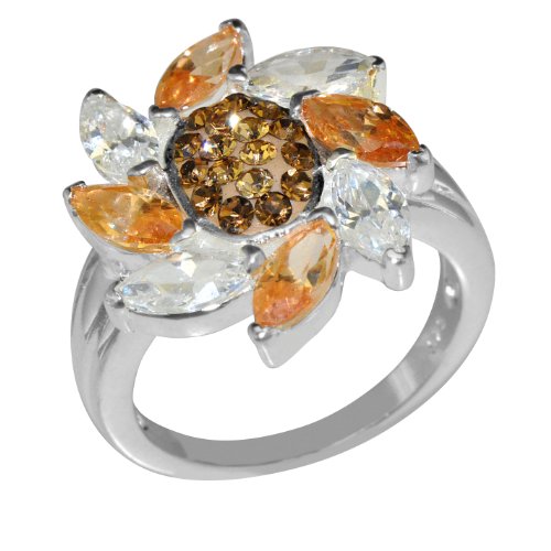 Marquise cut chromatic sunflower cubic zirconia