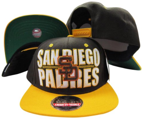San Diego Padres Block Two Tone Plastic Snapback Adjustable Plastic Snap Back Hat / Cap