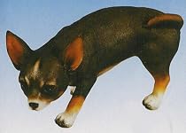 CHIHUAHUA black PEEING DOG Statue figurine decor