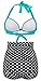 Angerella Retro Vintage Polka Dot High Waisted Bathing Suits Swimwear(BKI053-L1-XXL) Light Blue