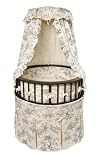 Black Elegance Round Baby Bassinet w/Black Toile Bedding