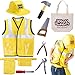 iPlay, iLearn Construction Worker Costume Role Play Kit Set, Engineering Dress Up Gift Educational Toy for Halloween Activities Holidays Christmas for 3, 4, 5, 6, 7 Year Old Kids Toddlers Boys