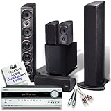 Onkyo TX-SR507 AV Receiver (Silver) + Mission E3 AV 5.1 speaker package (Black) + £100 cable bundle (see below for details) + Creative Audio Quickstart Guide. 2 Year Guarantee.