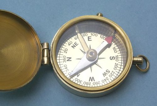 Antique Brass Medium Pocket Compass