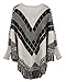 Mooncolour Women's Assorted Colors Round Collar Tassels Hem Batwing Sleeve Poncho