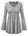 MBJ Womens V Neck Long Sleeve Empire Waist Tunic Top - Made in USA