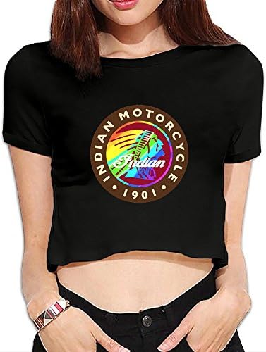 Women's Indian Motorcycle Logo Midriff Navel Tee Shirts