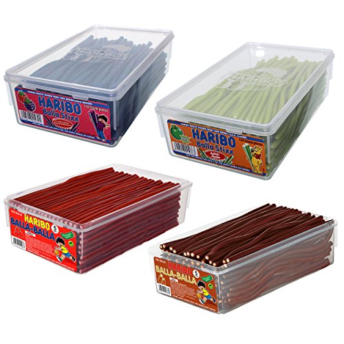 Haribo Balla Stixx Set (ehemals Balla Balla), Gummibärchen, Weingummi, Fruchtgummi, 4 Sorten, 4 x 1125g