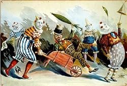 Circus Poster Clowns and Wheelbarrow Photograph - Beautiful 16"x20" Photographic Print from the Library of Congress Collection