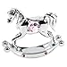 Christening Gift. Rocking Horse - Girls Pink with Swarovski Crystals