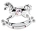Christening Gift. Rocking Horse - Girls Pink with Swarovski Crystals