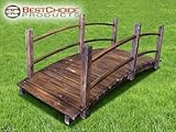 New 5' Decorative Stained Finish Wooden Bridge Garden Pond Outdoor Decor