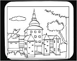 Mouse Pad with black and white , cloud, castle, Sweden, mansion, Europe, landscape, sky, villa