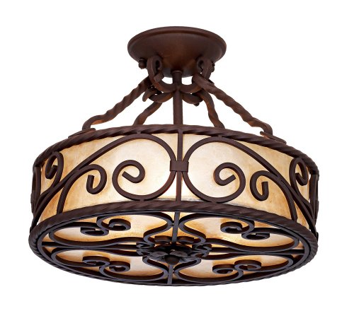 Natural Mica Collection 15″ Wide Iron Ceiling Light Fixture