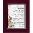 "For My Cousin With Love" 8x10 Poem,Double-matted in Burgundy/Dark Green, And Enhanced With Watercolor Graphics.