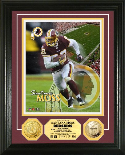 NFL Washington Redskins Santana Moss 24KT Gold Coin Photo Mint