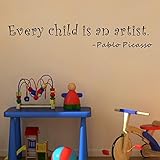 Pop Decors WL-0095-Va Inspirational Quote Wall Decal, Every Child is An Artist