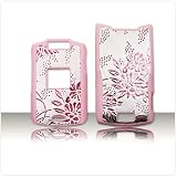 PCMICROSTORE Brand AT&T Cingular Motorola MOTORAZR Razr V3xx Snap-On Rubberize Pink Flower Pattern Crystal Case Cover