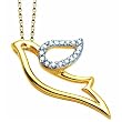 Two Tone Serenity Dove Necklace