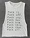 AMiERY Womens White Funny T Shirts with Saying Cut Out Juniors Sleeveless Shirts