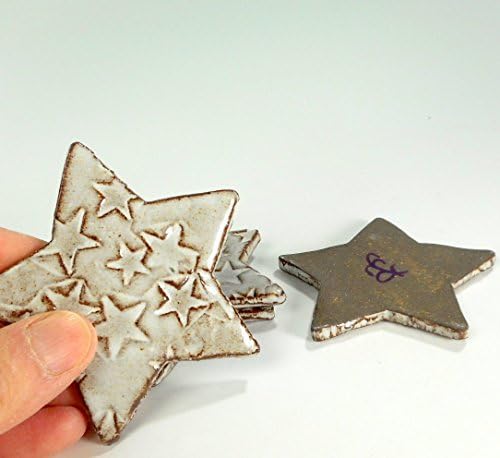 Ceramic Star Spoon Rests (set of 4) Pottery Star Tea Bag Holders, Star Shaped Spoon Rests Chopstick Holders