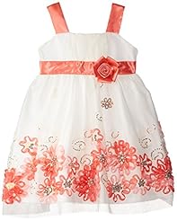 Girls Polyester/Satin Mesh Shirred  Dress