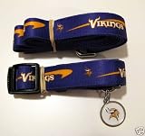 Minnesota Vikings Dog Pet Set Leash Collar ID Tag XS