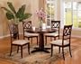 5pc Contemporary Style Round Pedestal Dining Table & Chair Set