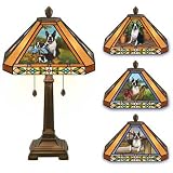 Boston Terrier Stained Glass Lamp
