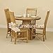 Solid Oak Round Dining Table with Pyramid Base + 4 Solid Oak High Slat Back Dining Chair