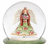 Jim Shore Angel with Present Musical Waterball Angel Greets With Anthem Sweet