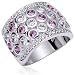 Brilliant Elegance: Sterling Silver Fashion Ring with Multicolored CZ Diamonds