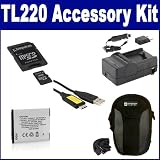Samsung TL220 Digital Camera Accessory Kit includes: M45547 Memory Card, SDM-1512 Charger, SDSLB07 Battery, SDC-22 Case, USB20PIN USB Cable