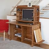 Bamboo Compact Desk with Hutch 48