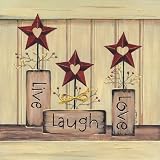Live, Laugh, Love (II) by Karen Tribett poster print,10 in. x 10 in.