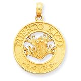 14k Puerto Rico with Frog Pendant