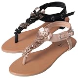 Glaze by Journee Co Womens Floral Accent T-strap Sandals