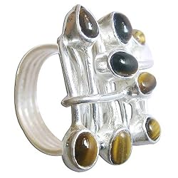 Buy Ring Sterling Silver Tiger's-Eye Gemstone Jewelry (rng225)