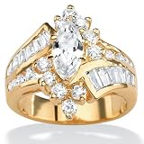 18K Gold over Sterling Silver DiamonUltra&trade; Cubic Zirconia Ring