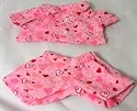 Pink & Red Heart PJ's Outfit Clothes #1864 fits most Webkinz, Shining Star and 8" - 10" Stuffed Animals