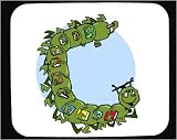 Mouse Pad with education, books, bugs, cartoon, caterpillar