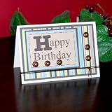 Handmade Striped Happy Birthday Card