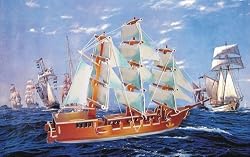 European Sailing Boat Colored 3D Woodcraft Construction Kit